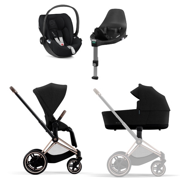 Cybex E-Priam Duo, Rosegull - inkl. Cloud T og Base T