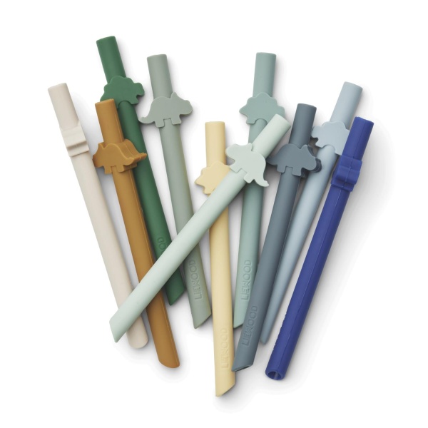 Liewood Badu Straw 10-Pack, Dino/Surf blue multi mix - Bilde 2