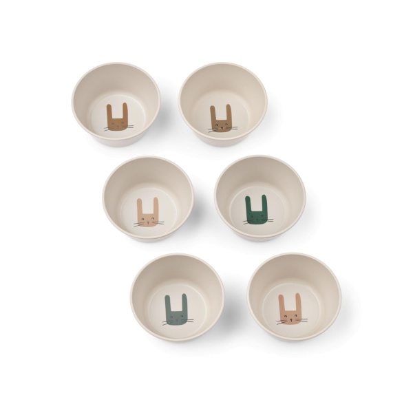 Liewood Cees Bowl 6-Pack, Bunny / Sandy - Bilde 2
