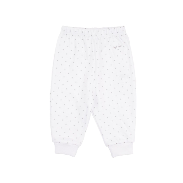Livly Saturday Pants, White/silver dots