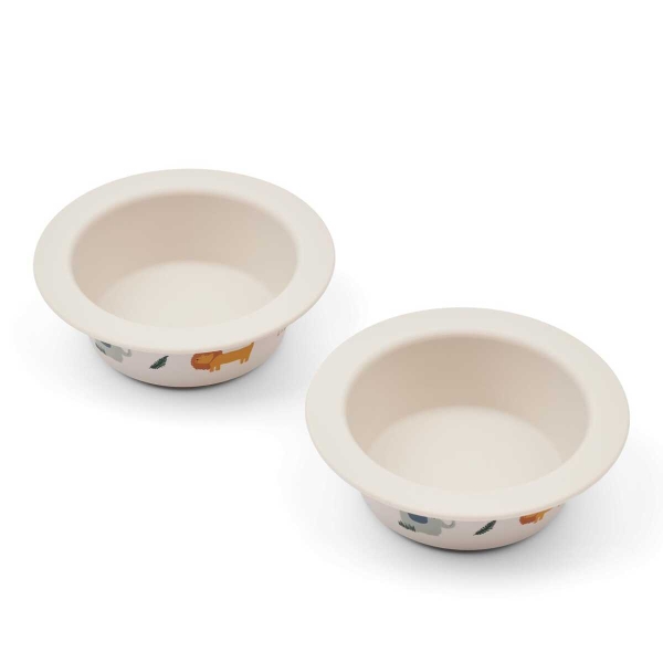 Liewood   Peony Printed Suction Bowl 2-Pack