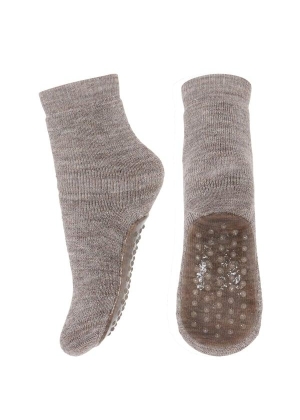 Mp Merino Wool - Anti Slip, Light Brown Melange