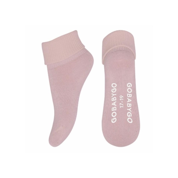 Gobabygo Non Slip Socks Organic Cotton, Rosa