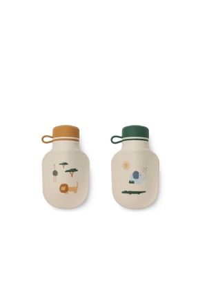 Liewood Lizzie Smoothie Bottle 2-Pack, Safari sandy mix