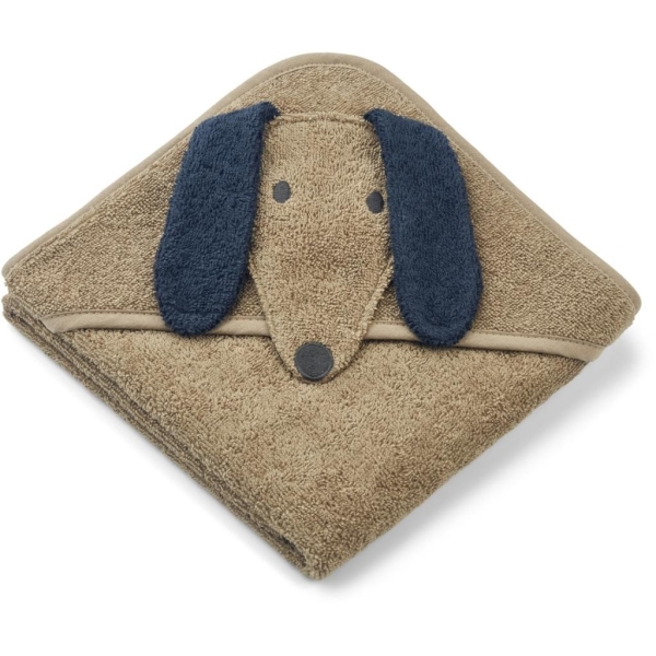 Liewood, Albert hooded towel, Dog / Oat mix