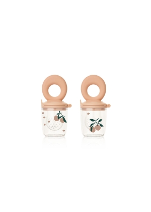 Liewood Miranda Printed Food Feeder 2-Pack, 1232 Peach / Sea shell
