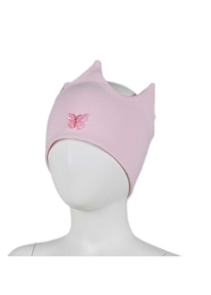 KIVAT Krone Pannebånd m/Vindstopp, Rosa/Sommerfugl
