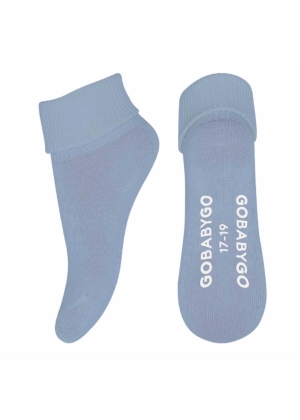 Gobabygo Non Slip Socks Organic Cotton, Blå