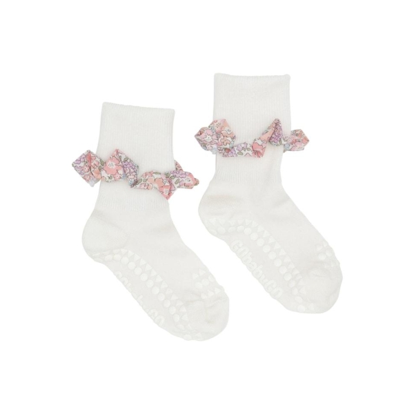 GoBABYGO Non-slip socks Liberty Bamboo, Hvit