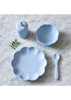 JACK O JUNO Little Poppy Dining Set, Pale Blue