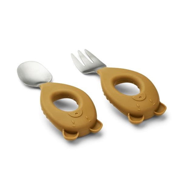 Liewood, Stanley Baby Set - Mr Bear / Golden karamell