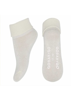 Gobabygo Non Slip Socks Organic Cotton, Hvit