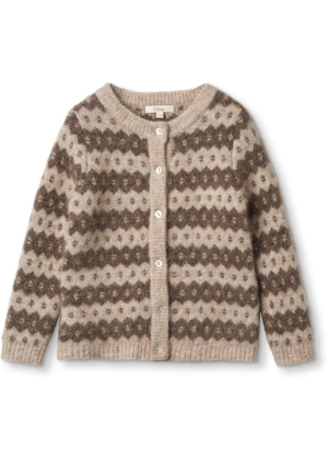 FLIINK STAR NORDIC CARDIGAN, SANDSHELL/CARAFE