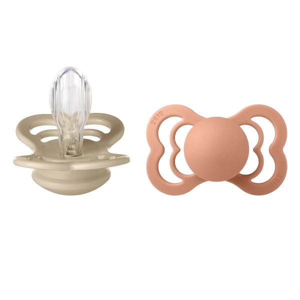 Bibs Supreme Soft Silicone 2-pack Vanilla/Peach