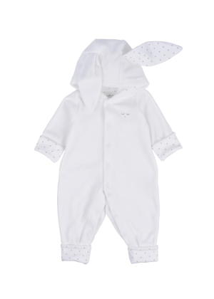Livly Bunny Coverall White Plush, Hvit heldress