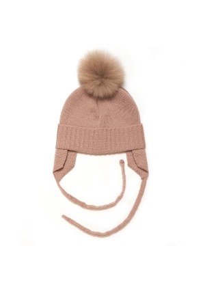 HUTTEliHUT Bonnet Wool Knit Alpaca Pompom