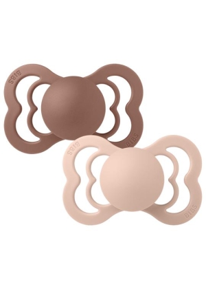 BIBS Supreme 2 pk - SIlicone Symmetrical, Woodchuck/Blush