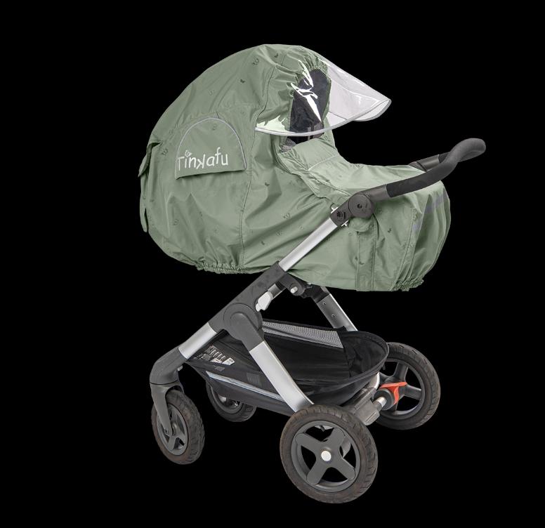 Tinkafu Regntrekk med skjerm Magic print, Sage Green