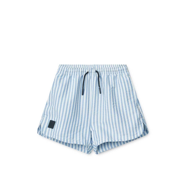 Liewood Aiden Seersucker Board Shorts, Stripe