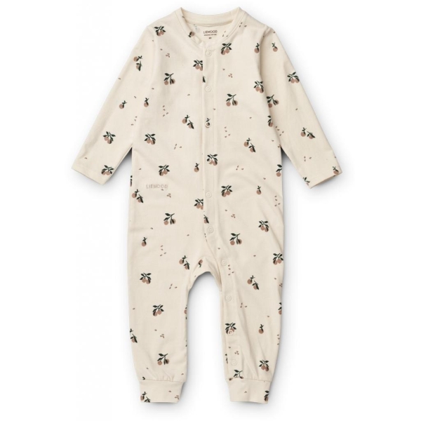 Liewood Birk printed pyjamas jumpsuit, Peach/sea shell mix