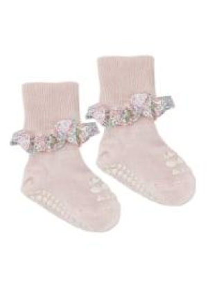GOBABYGO Non-slip socks Liberty Bamboo, Soft Pink