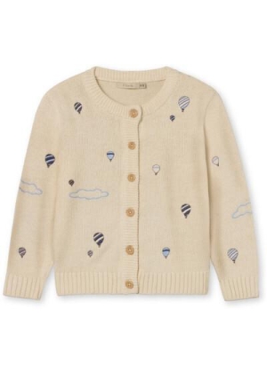 FLIINK MAGIC BALLOON CARDIGAN, SANDSHELL